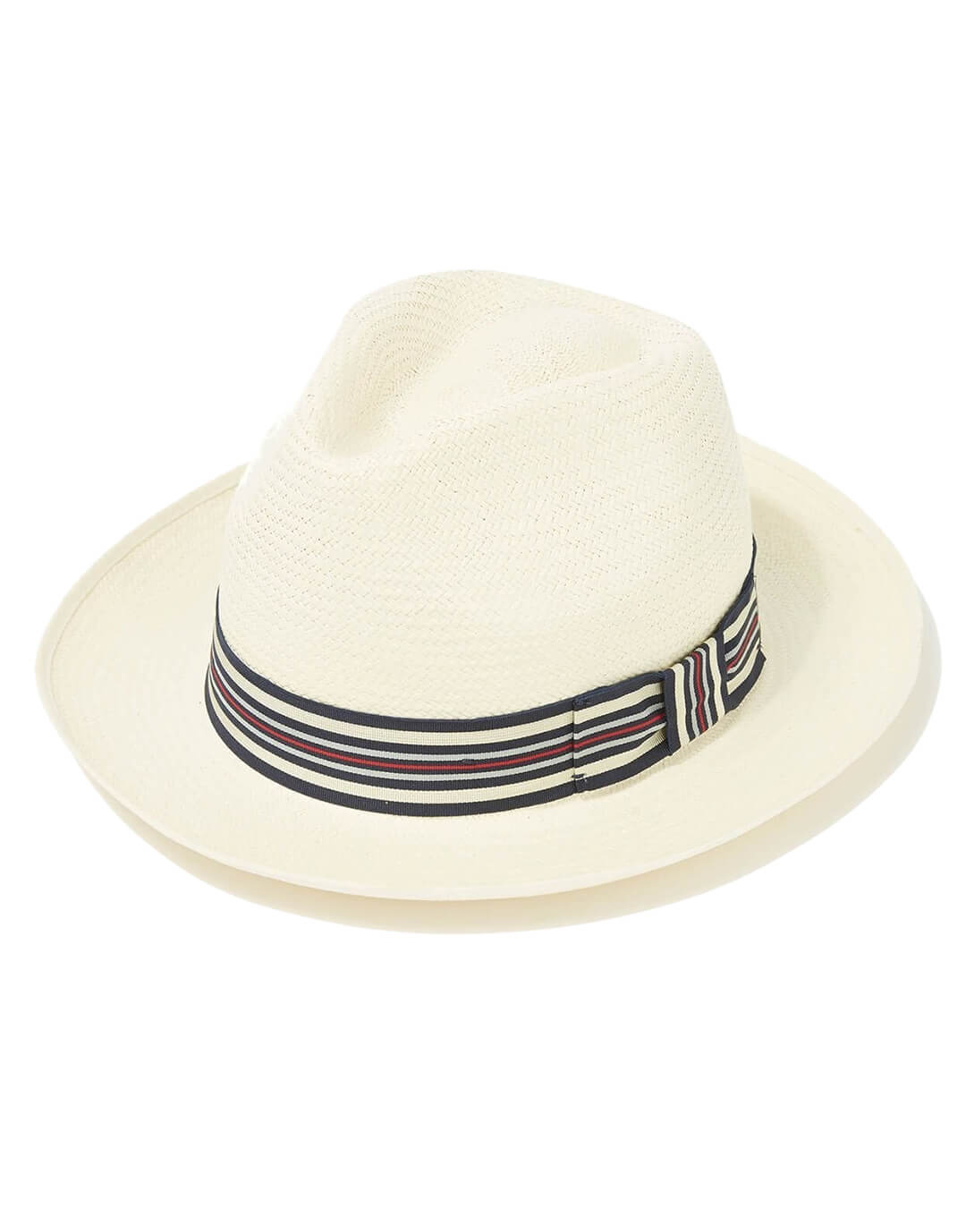 Chrysty Hats Chrystys Classic Preset Panama Hat With Regimental Band And Cream Binding