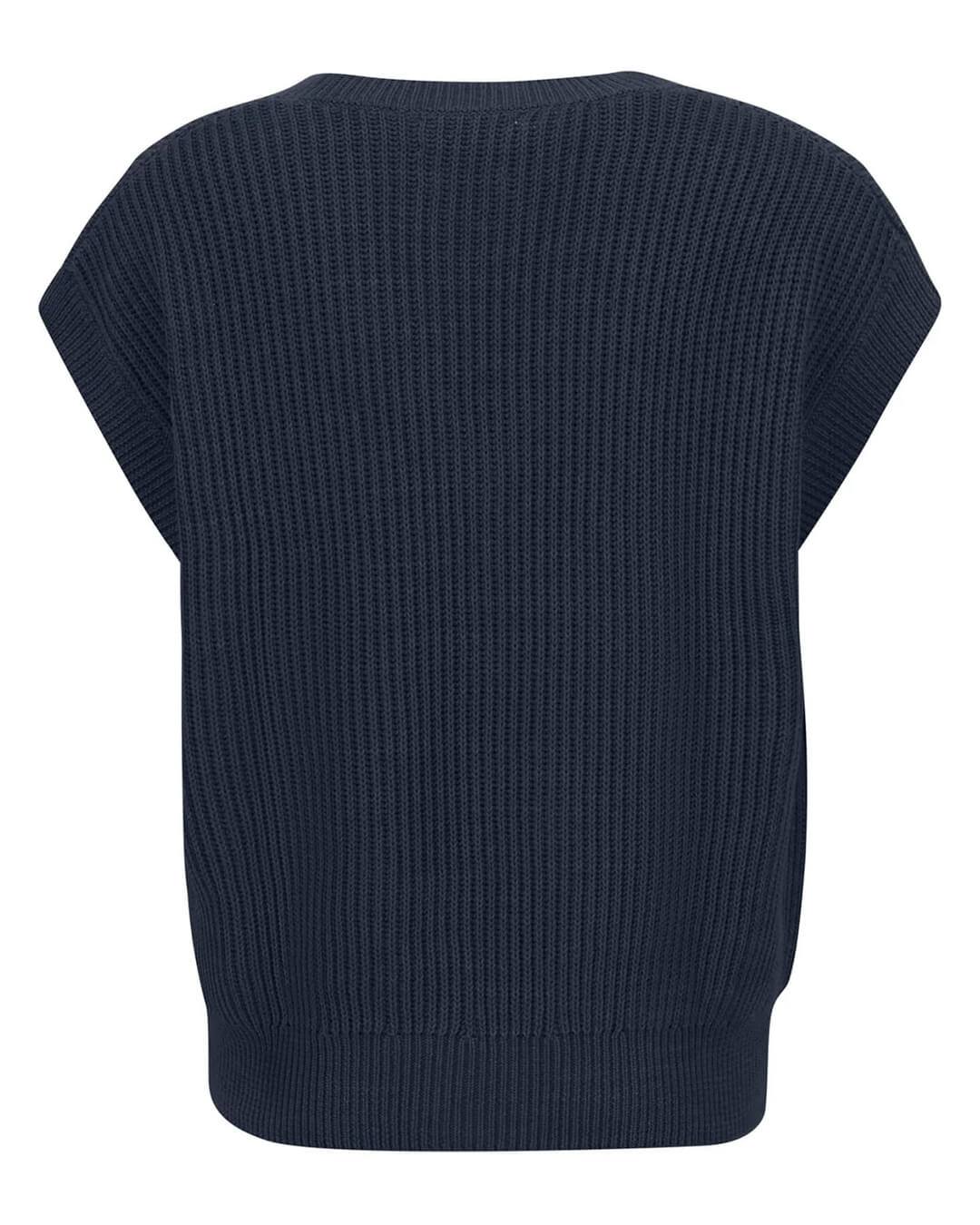 Fynch-Hatton Jumpers Fynch-Hatton Navy Ribbed V-Neck Jumper