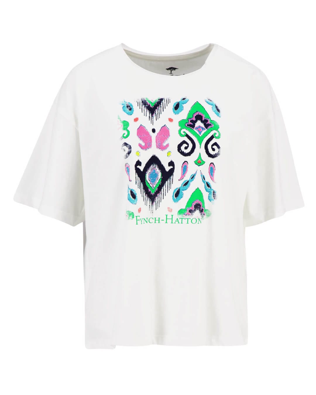 Fynch-Hatton Jumpers Fynch-Hatton White Print Jersey Shirt