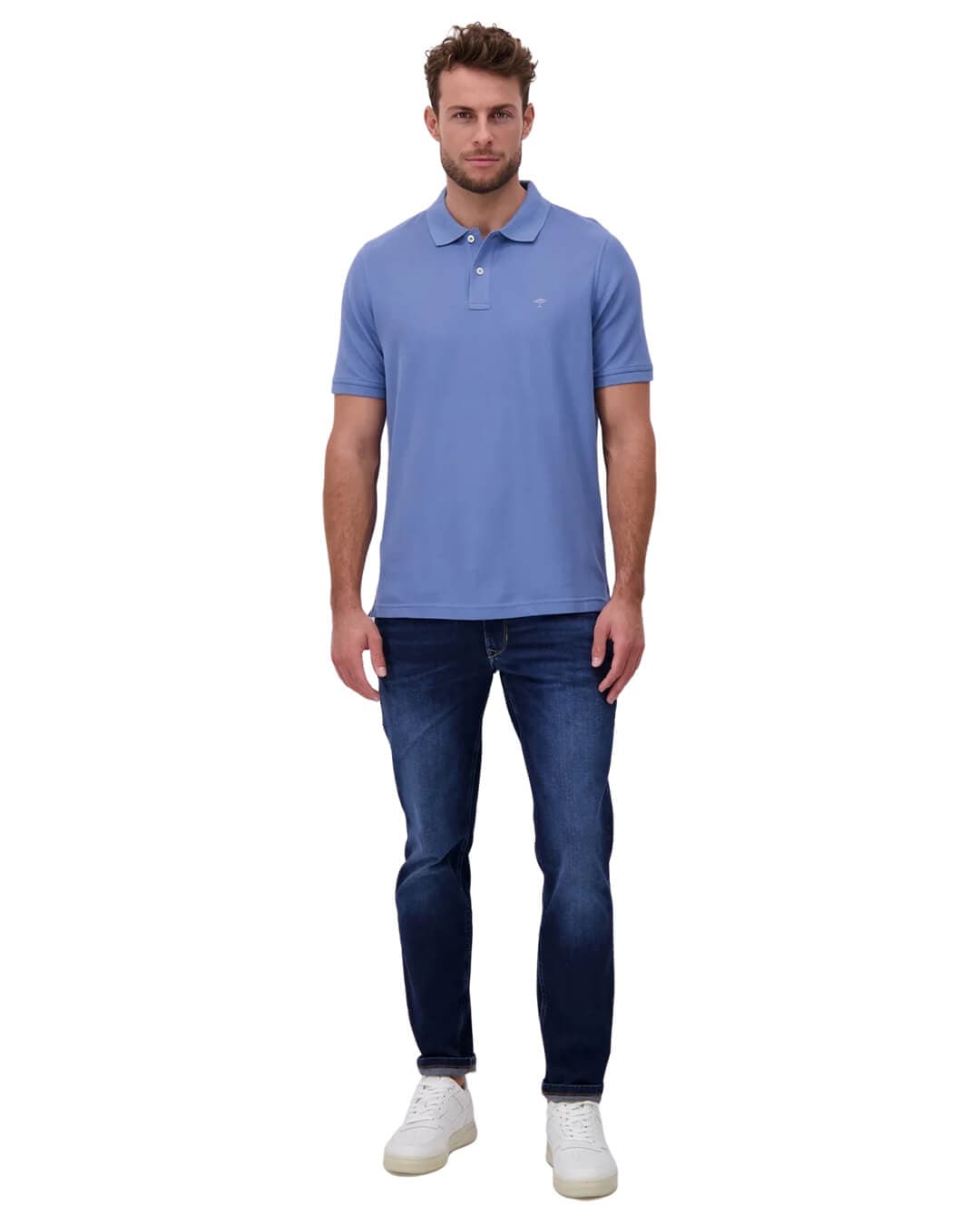 Fynch-Hatton Polo Shirts Fynch-Hatton Classic Supima Cotton Blue Polo Shirt