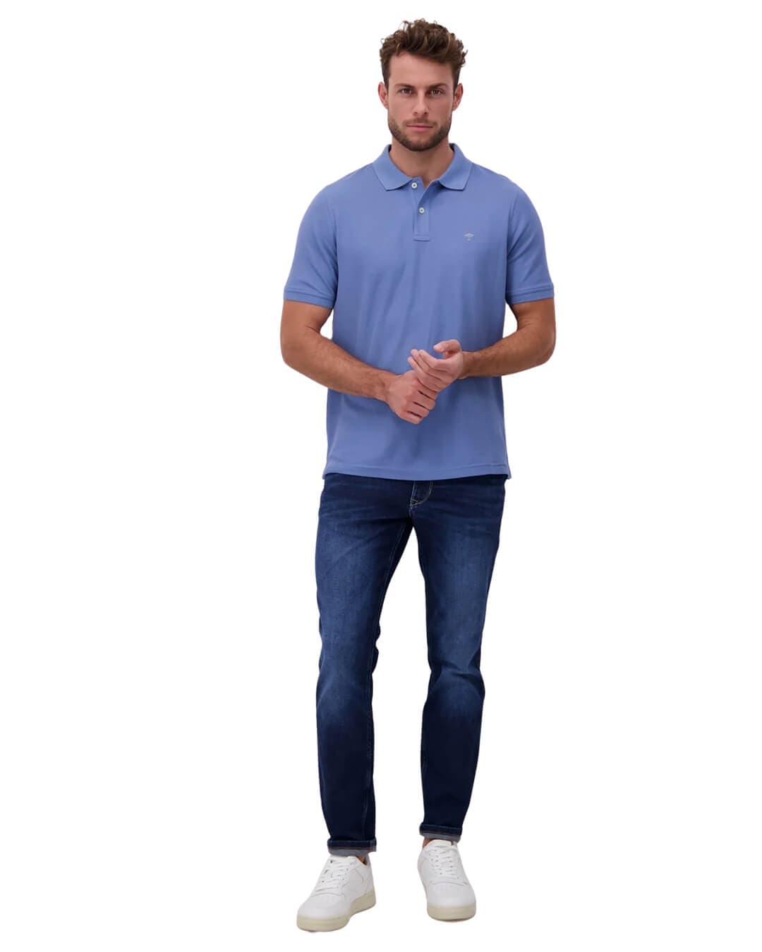 Fynch-Hatton Polo Shirts Fynch-Hatton Classic Supima Cotton Blue Polo Shirt