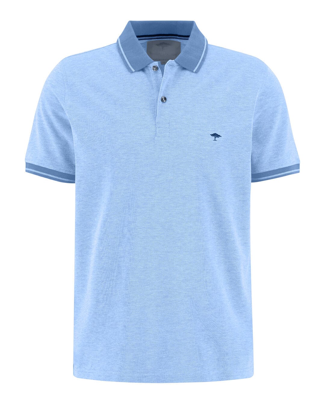 Fynch-Hatton Polo Shirts Fynch-Hatton Light Blue Two Tone Polo Shirt
