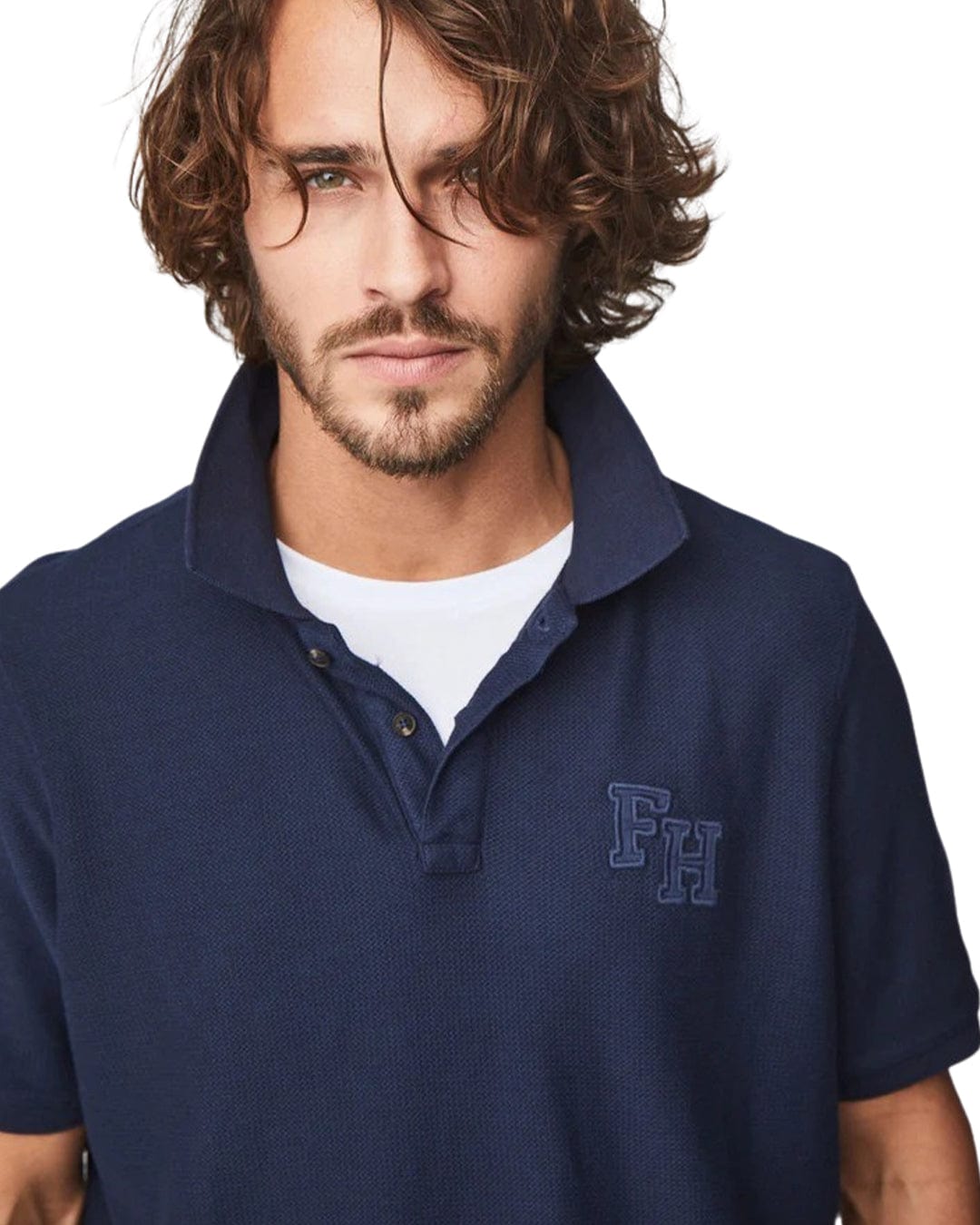 Fynch-Hatton Polo Shirts Fynch-Hatton Navy Garment Dyed Polo Shirt