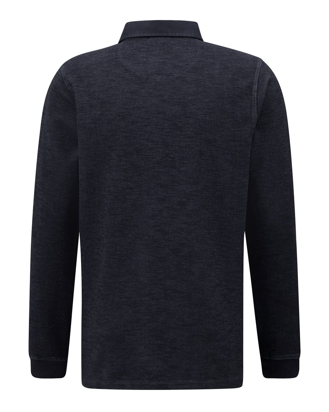 Fynch-Hatton Polo Shirts Fynch-Hatton Navy Garment Dyed Rugby Polo Shirt