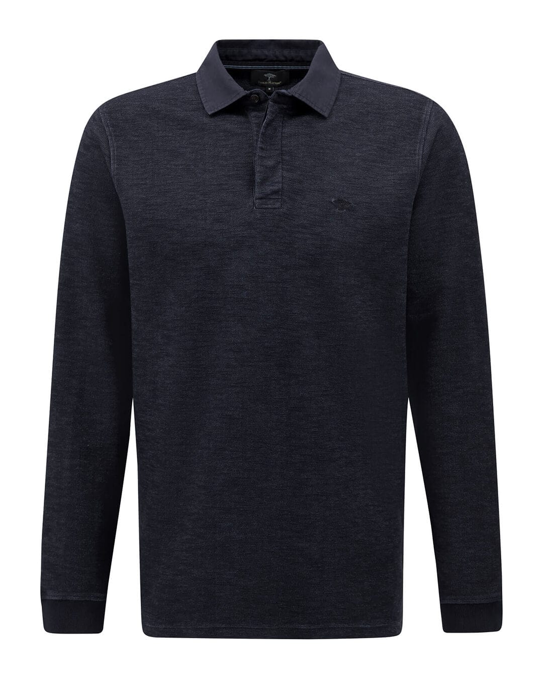 Fynch-Hatton Polo Shirts Fynch-Hatton Navy Garment Dyed Rugby Polo Shirt