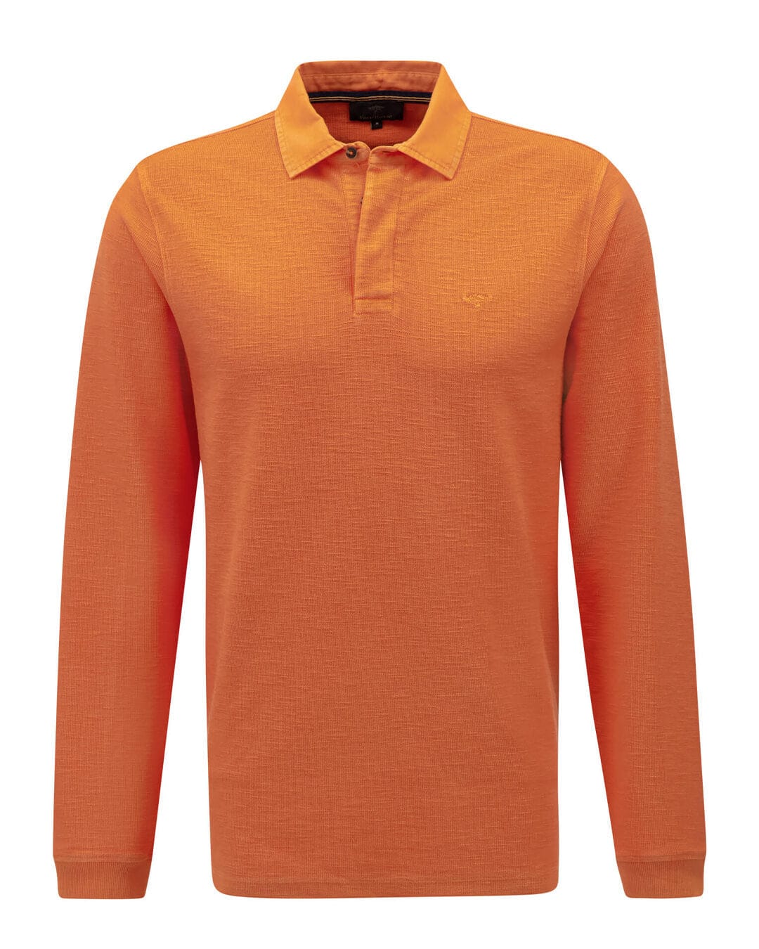 Fynch-Hatton Polo Shirts Fynch-Hatton Orange Garment Dyed Rugby Polo Shirt