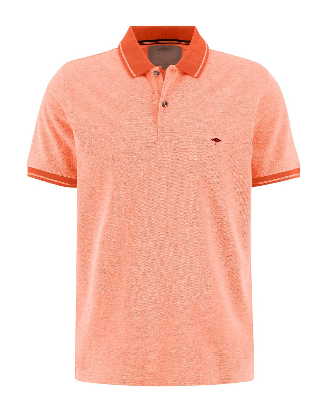 Fynch-Hatton Polo Shirts Fynch-Hatton Orange Two Tone Polo Shirt