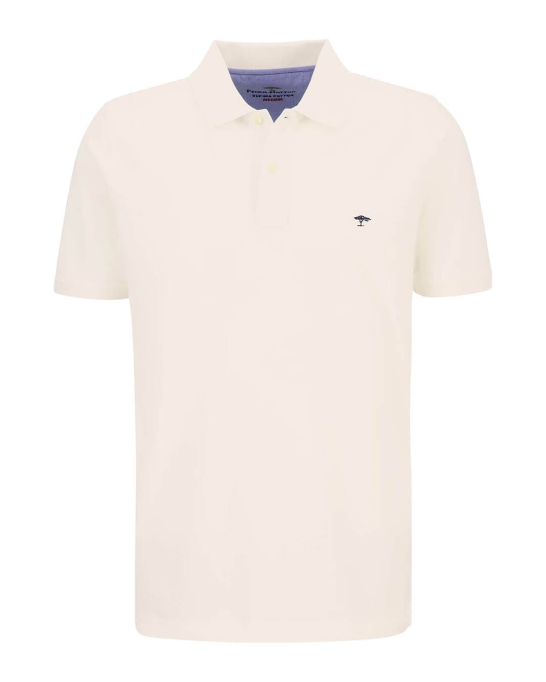 Fynch-Hatton Polo Shirts Fynch-Hatton White Basic Polo Shirt