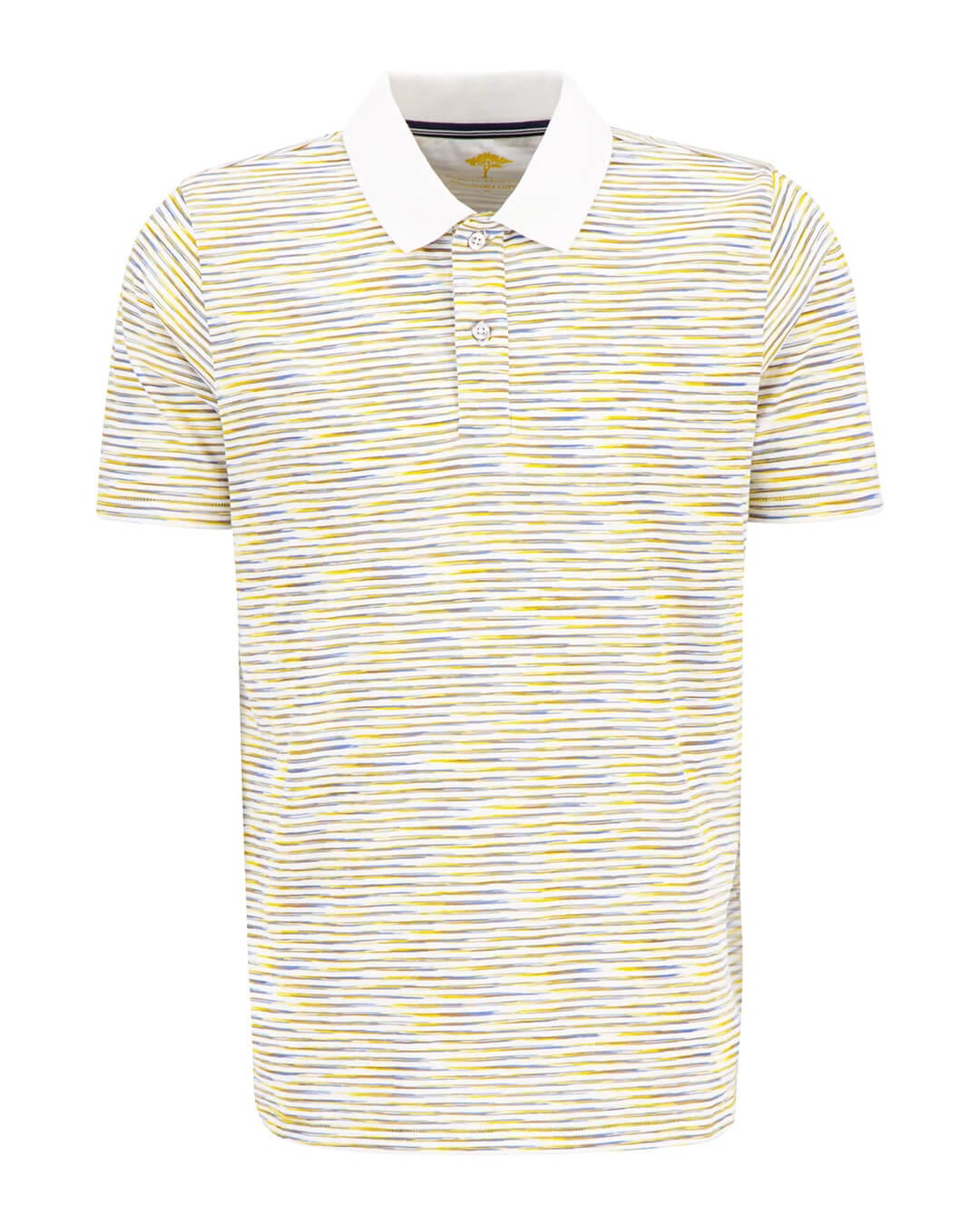 Fynch-Hatton Polo Shirts Fynch-Hatton White Space Dyed Striped Polo Shirt