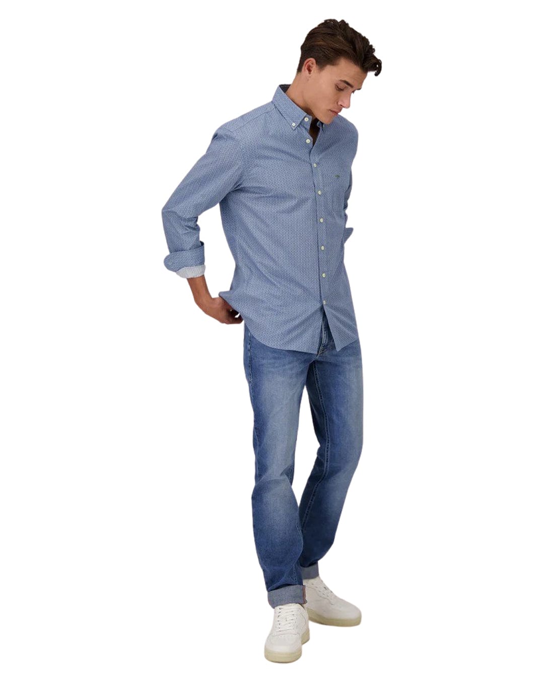 Fynch-Hatton Shirts Fynch-Hatton Blue Graphic Prints Shirt