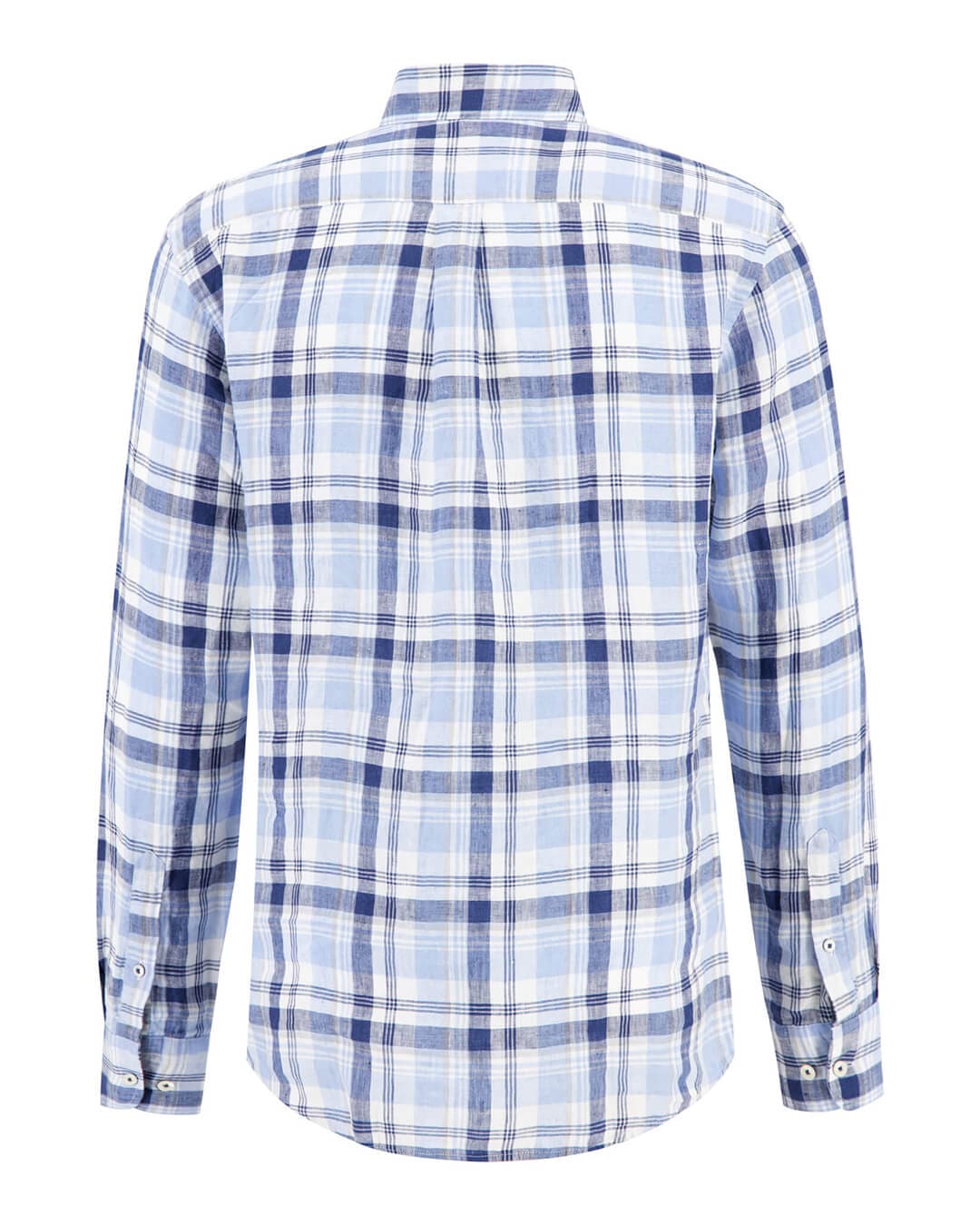 Fynch-Hatton Shirts Fynch-Hatton Blue Linen Checked Shirt