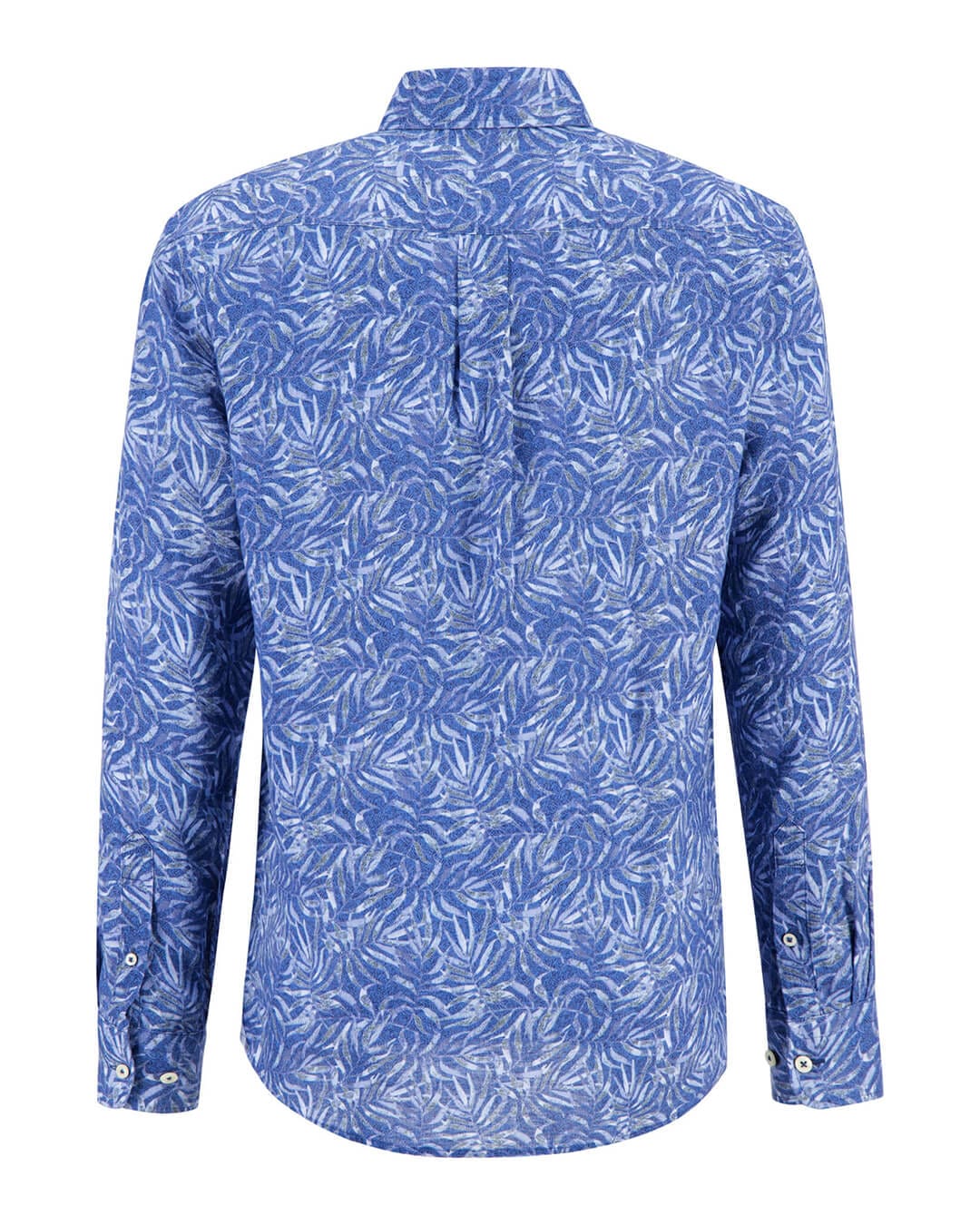 Fynch-Hatton Shirts Fynch-Hatton Blue Linen Prints Shirt