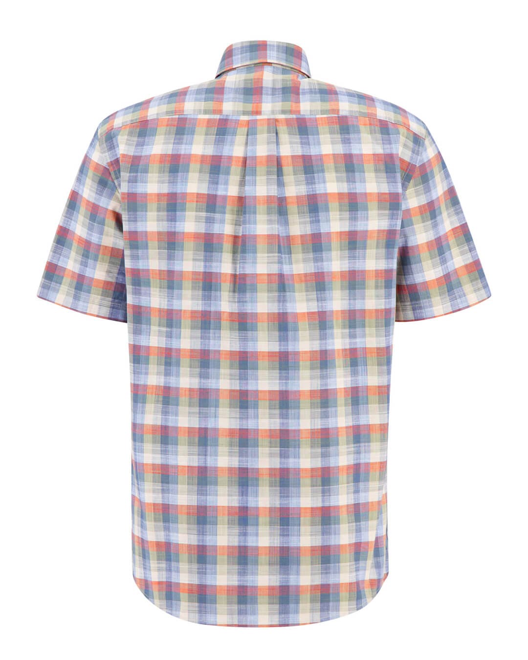 Fynch-Hatton Shirts Fynch-Hatton Orange Slub Checked Shirt