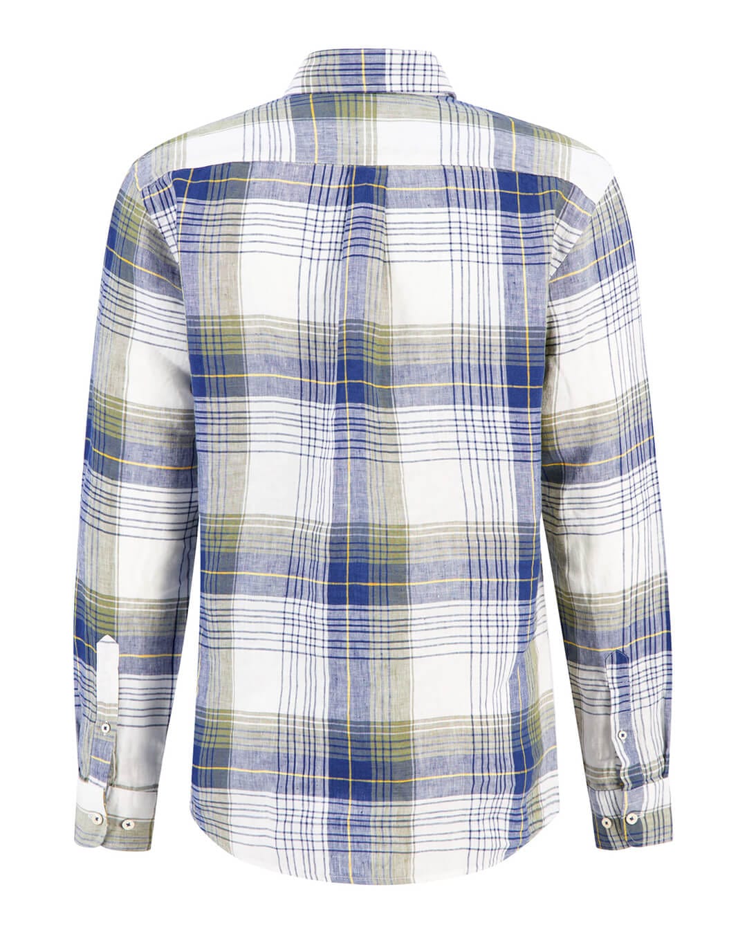 Fynch-Hatton Shirts Fynch-Hatton Yellow Linen Checked Shirt