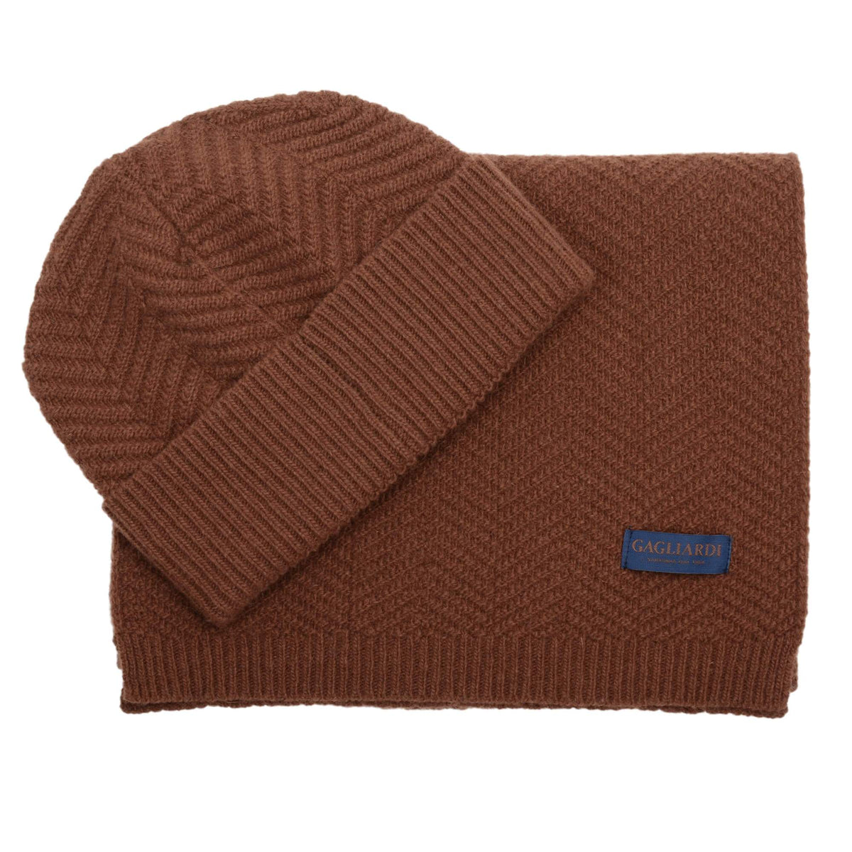 Gagliardi Beanies One Size Rust Cashmere Blend Scarf & Beanie Set