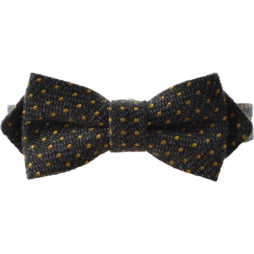 Gagliardi Bow Ties Grey &amp; Yellow Boucle Dot Bow Tie