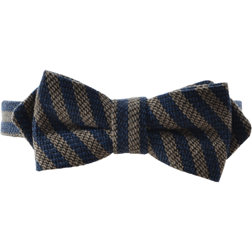 Gagliardi Bow Ties Light Taupe &amp; Mid Blue Stripe Bow Tie