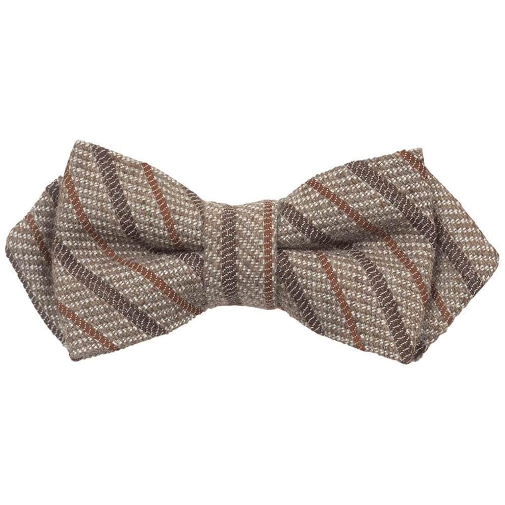 Gagliardi Bow Ties Taupe With Brown And Orange Stripe Bow Tie