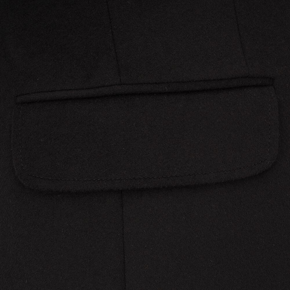 Gagliardi Coats Black Plain Fur Collar Coat