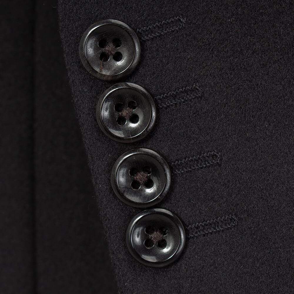 Gagliardi - Coats - Black Plain Fur Collar Coat