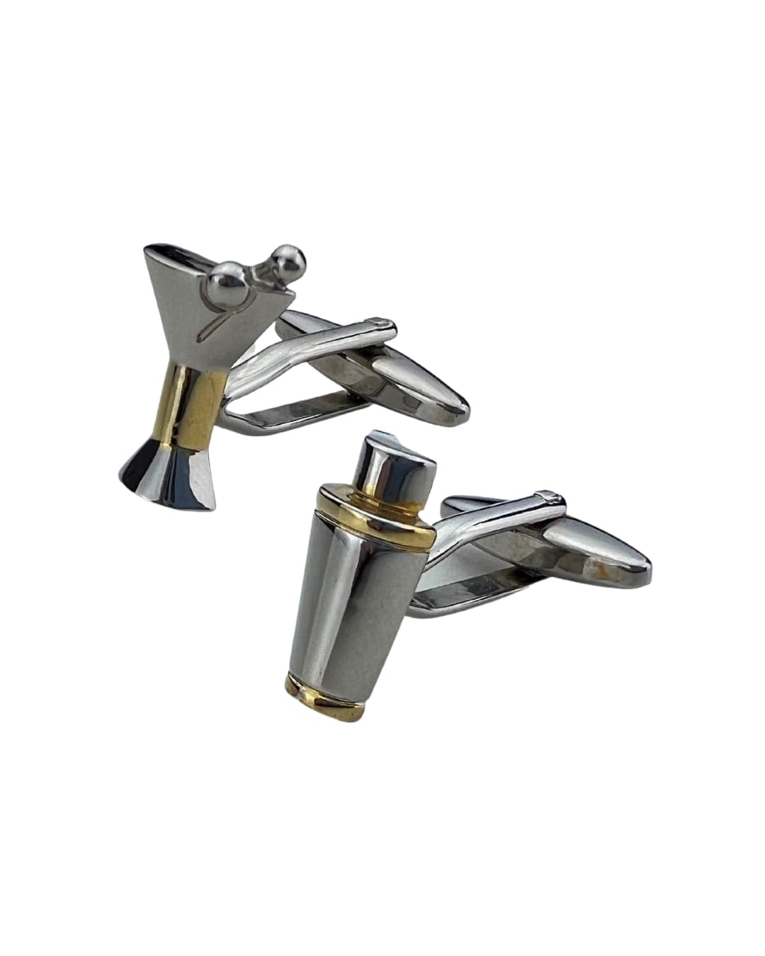 Gagliardi Cufflinks ONE SIZE Gagliardi Rhodium And Gold Cocktail Shaker Cufflinks