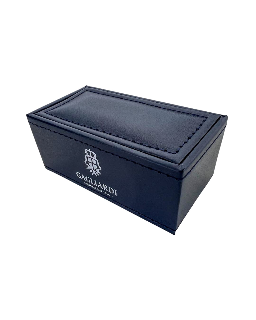 Gagliardi Cufflinks ONE SIZE Gagliardi Rhodium Oval Cufflinks With Horizontal Navy Enamel Stripes