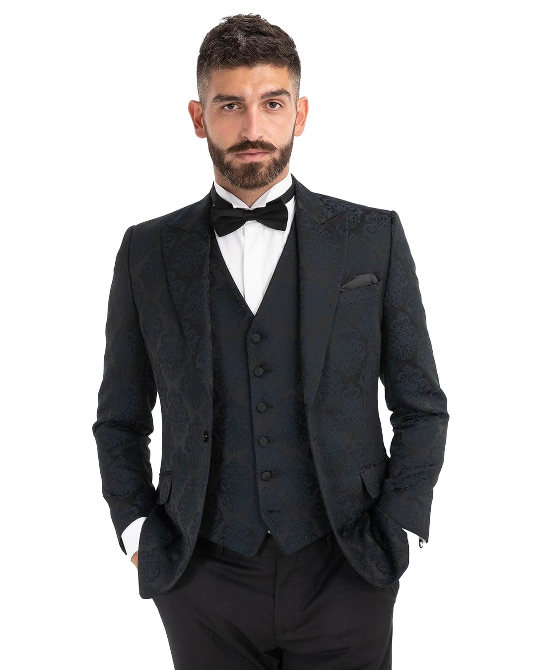 Gagliardi Jackets Gagliardi Black Brocade Jacket