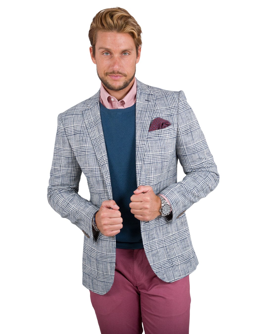 Gagliardi Jackets Gagliardi Blue Malfile Glen Check Jacket