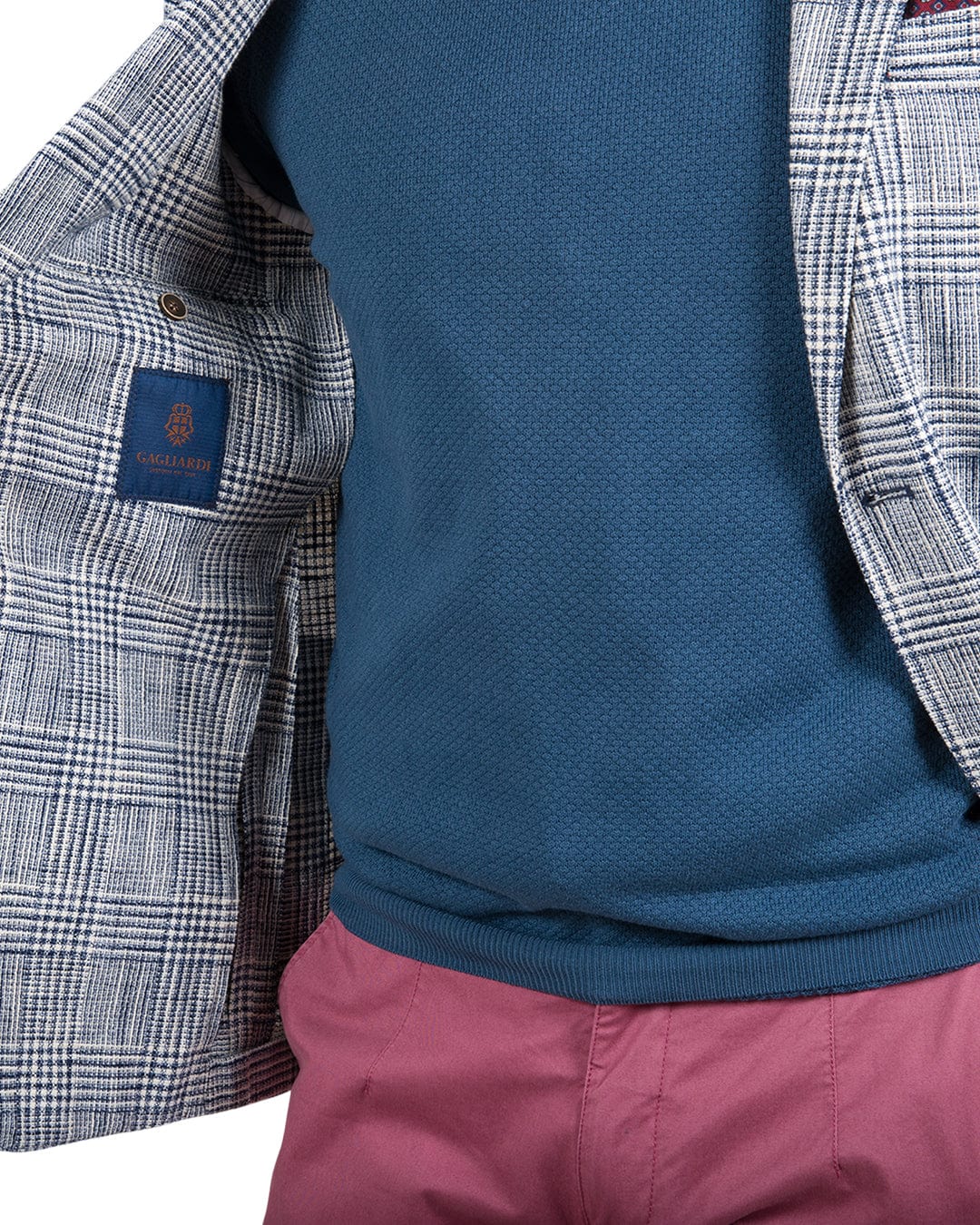 Gagliardi Jackets Gagliardi Blue Malfile Glen Check Jacket