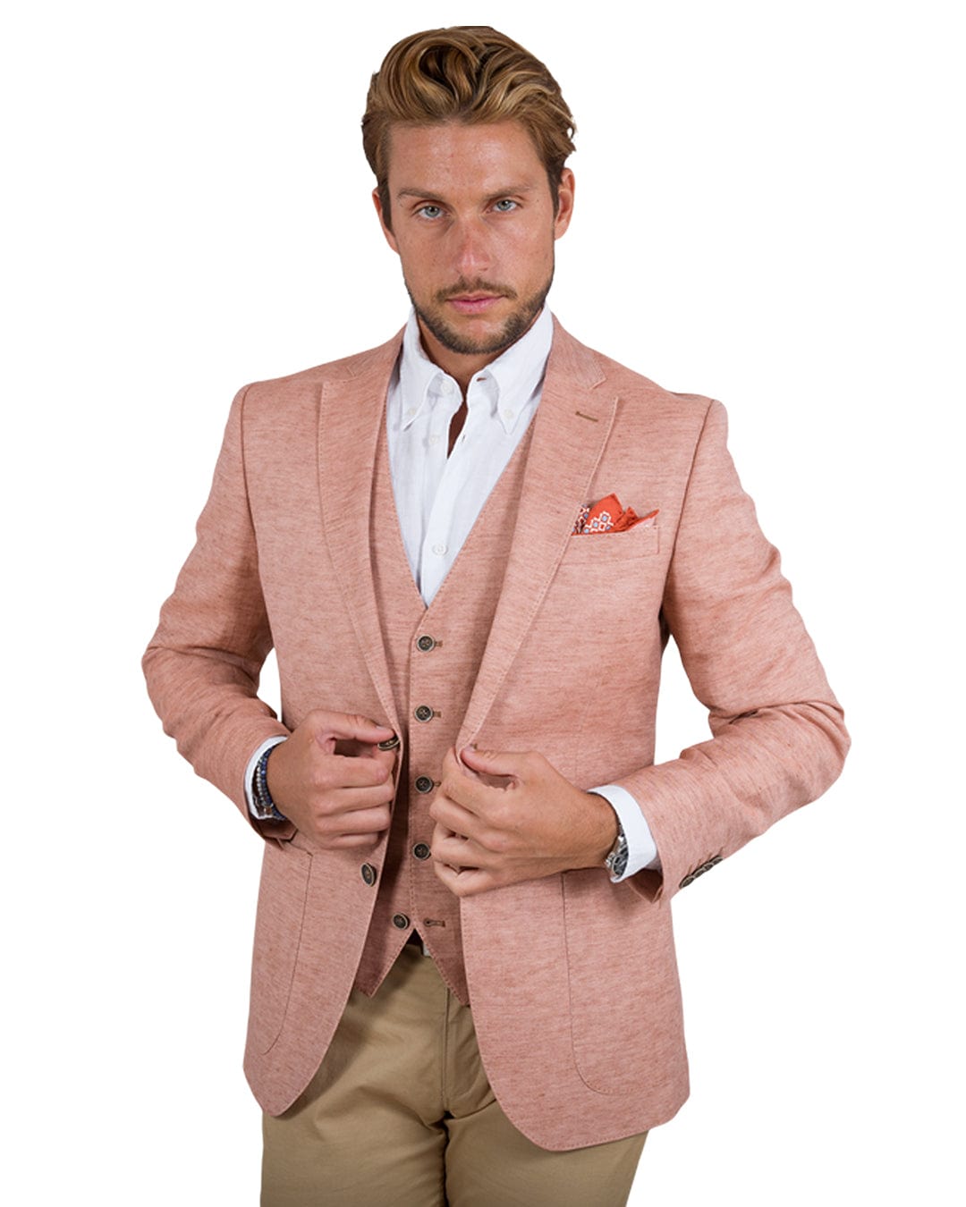 Gagliardi Jackets Gagliardi Orange Linen Cotton Jacket