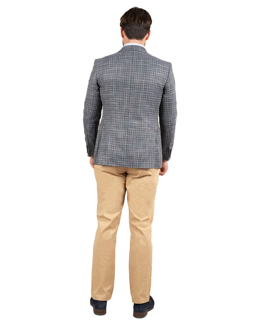 Gagliardi Jackets Gagliardi Teal Lanificio F.lli Cerruti Wool And Silk Gingham Check Jacket