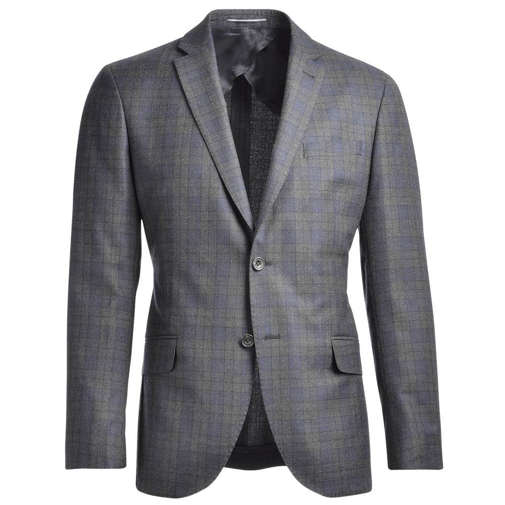 Gagliardi Jackets Mid Navy Melange Check Wool Jacket