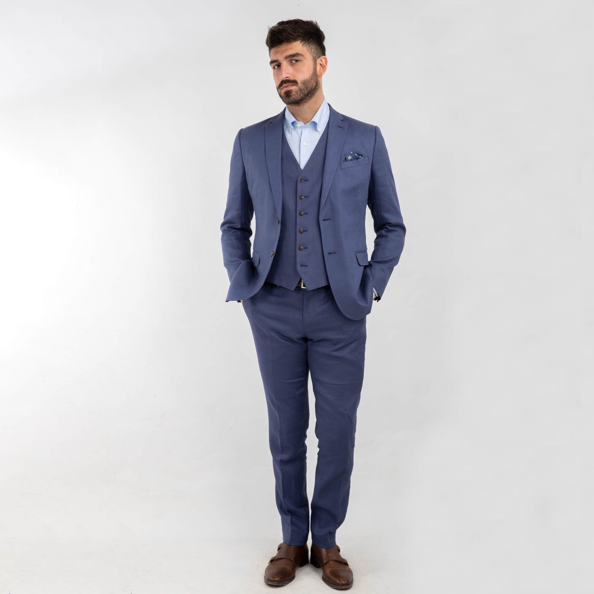 Gagliardi Royal Blue Linen Jacket - Bortex Fine Tailoring