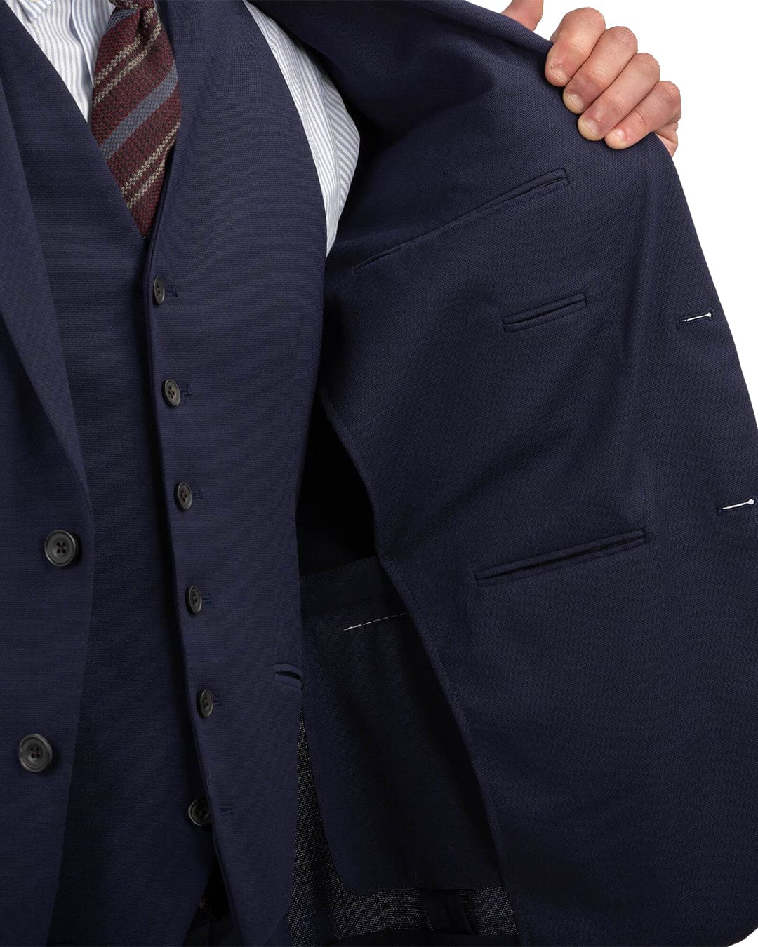 Gagliardi M&amp;M Jackets Gagliardi Blue Basketweave Suit Jacket