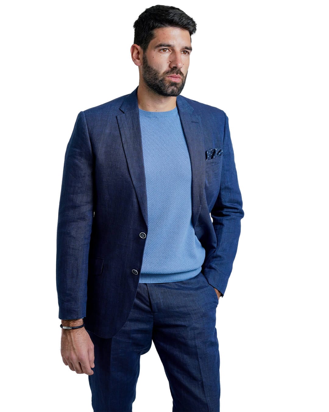 Gagliardi M&M Jackets Gagliardi Blue Linen Jacket