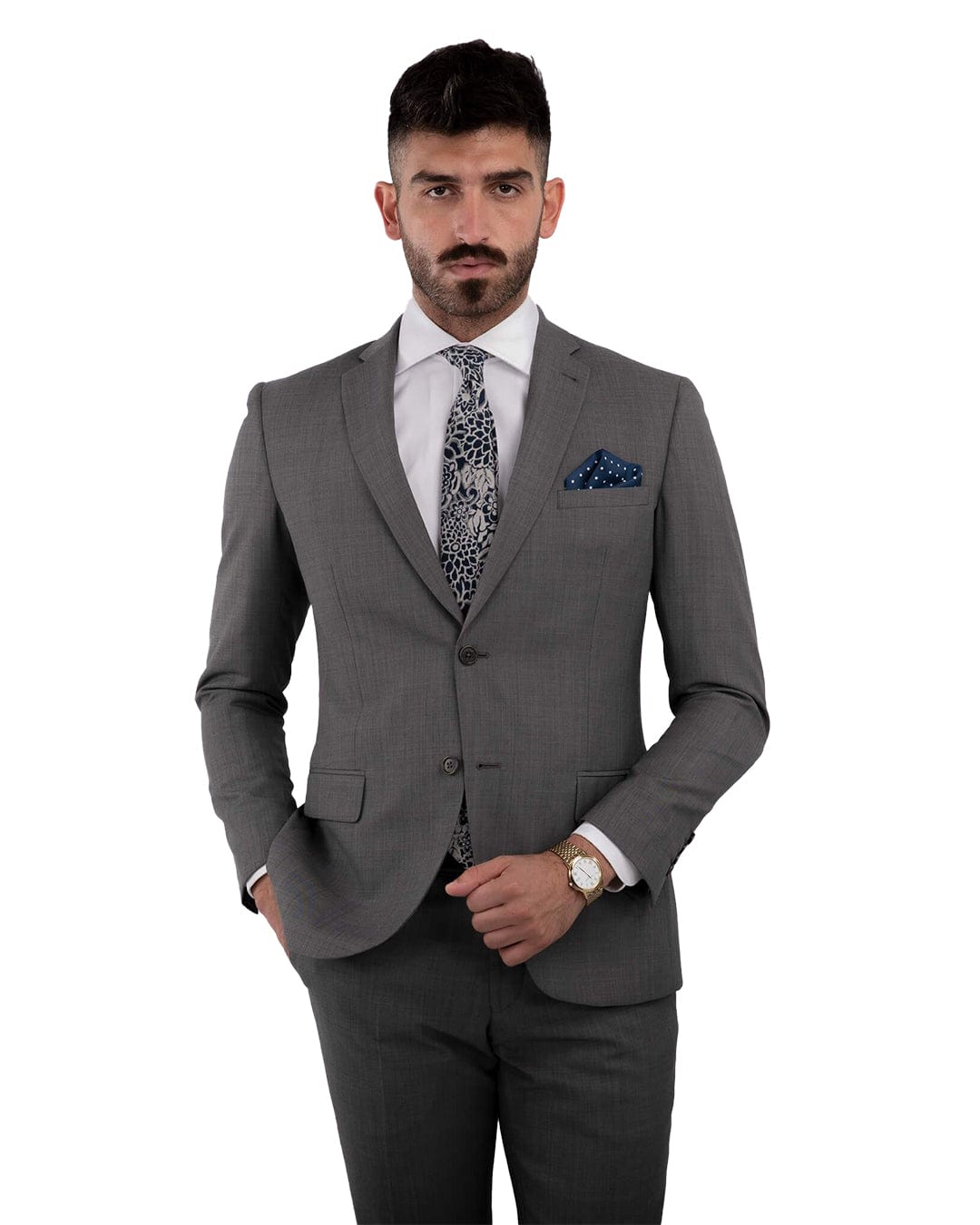 Gagliardi M&amp;M Jackets Gagliardi Grey Sharkskin Suit Jacket
