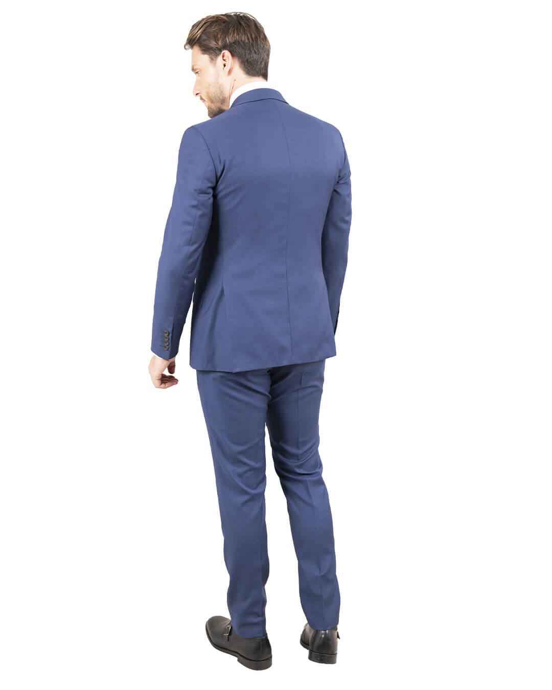 Gagliardi M&amp;M Jackets Gagliardi Lanificio F.lli Cerruti Blue Herringbone Suit Jacket
