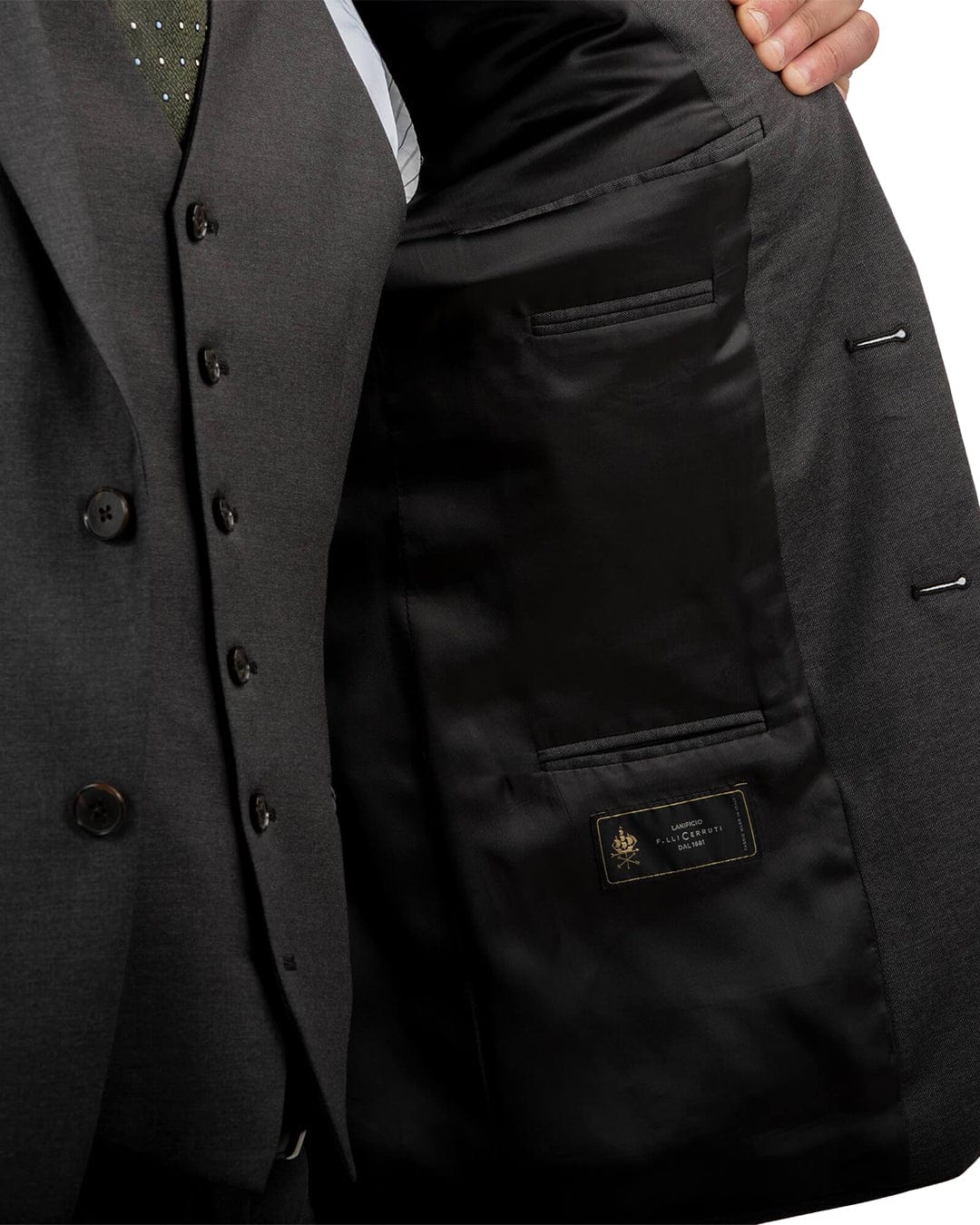 Gagliardi M&amp;M Jackets Gagliardi Lanificio F.lli Cerruti Charcoal Suit Jacket