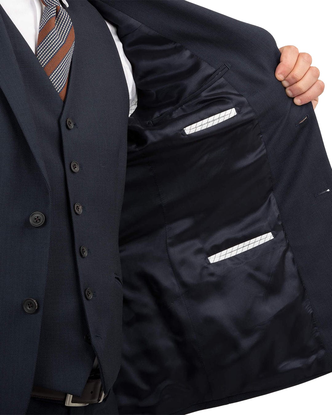 Gagliardi M&amp;M Jackets Gagliardi Navy Birdseye Suit Jacket