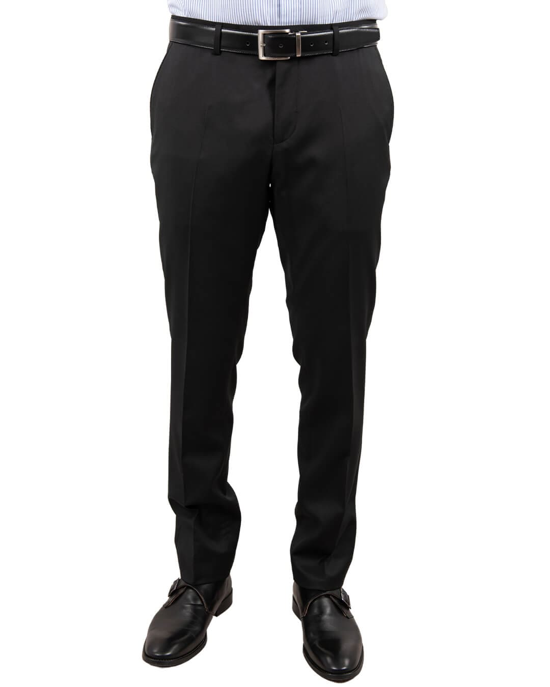 Gagliardi M&amp;M Trousers Gagliardi Reda Black Twill Suit Trousers