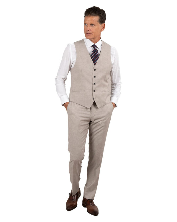 Gagliardi Reda Chambray Beige Waiscoat | Bortex - Bortex Fine Tailoring