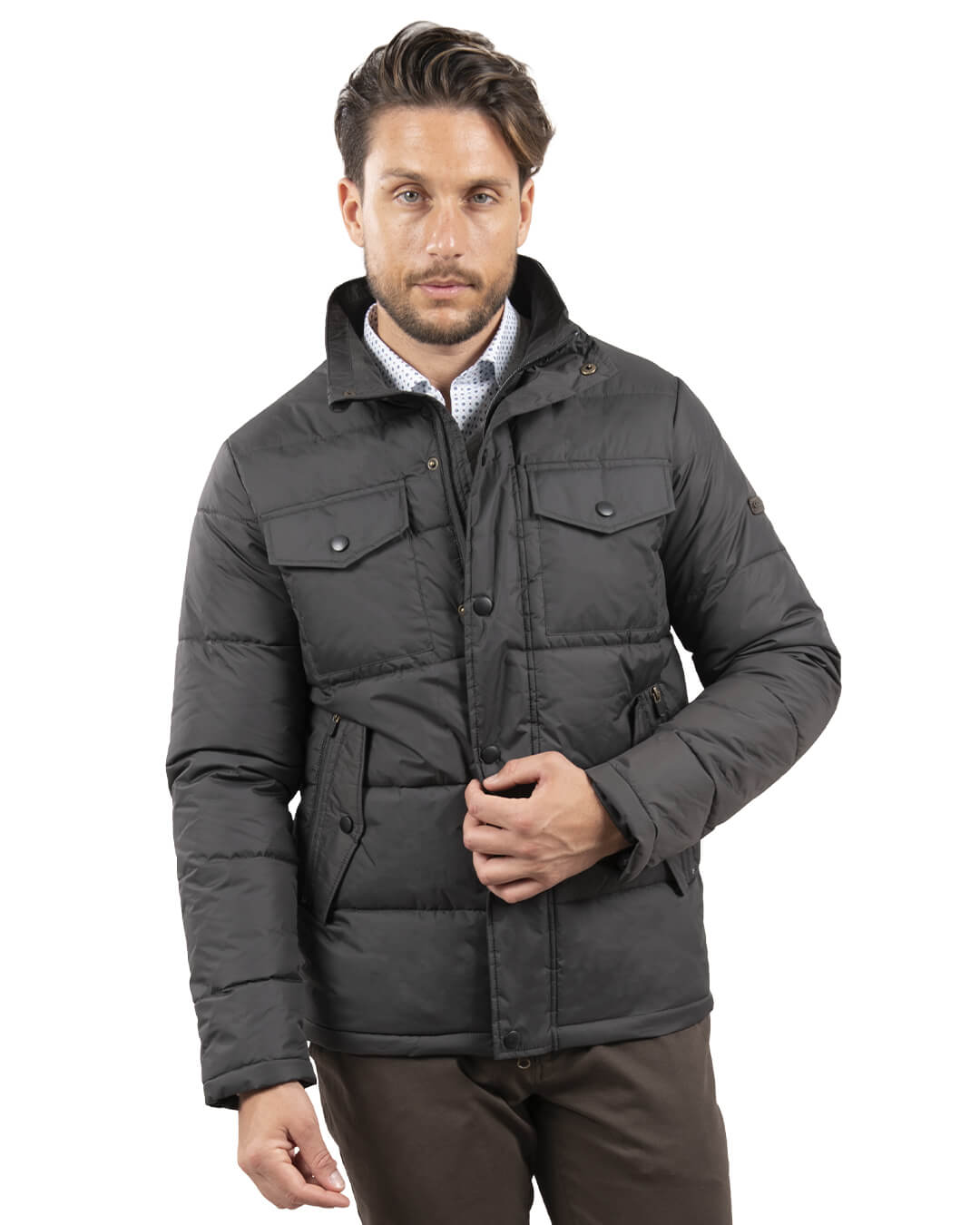 Gagliardi Outerwear Gagliardi Grey Four Pockets Jacket