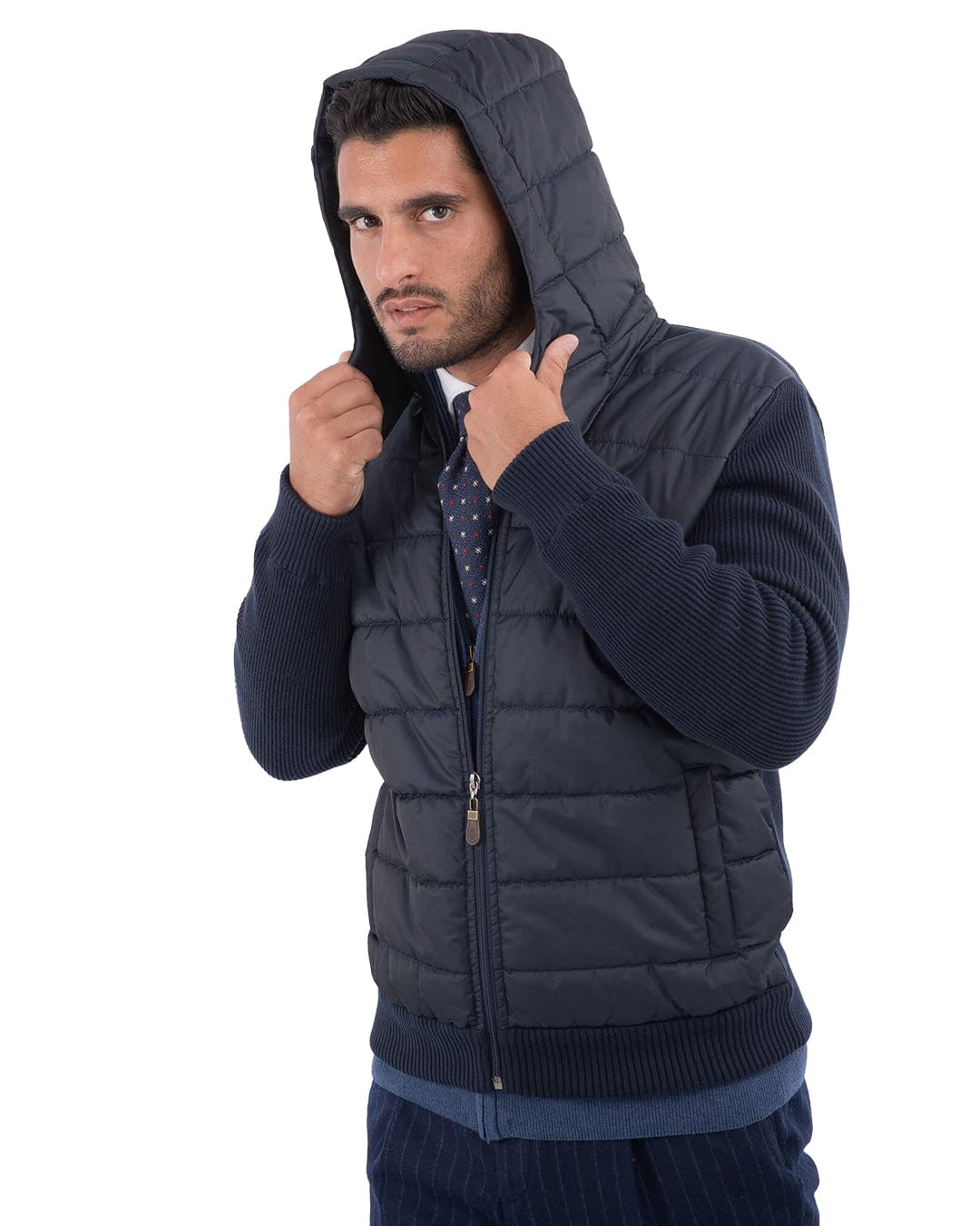 Gagliardi Outerwear Navy Zip Front Hooded Jacket