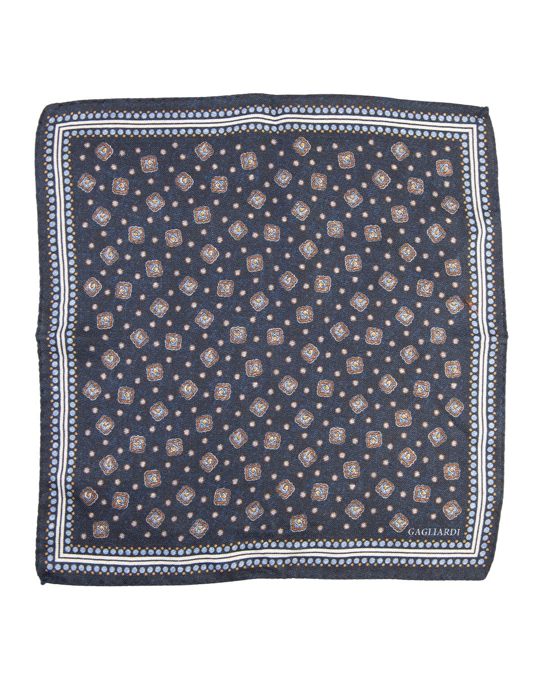 Gagliardi Pocket Squares ONE SIZE Gagliardi Blue Geometric Italian Wool & Silk Pocket Square