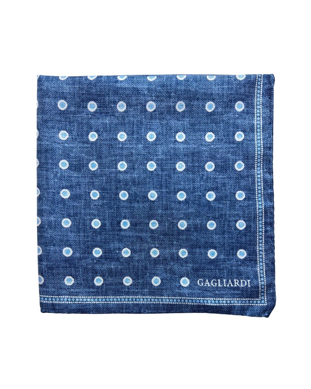 Gagliardi Pocket Squares ONE SIZE Gagliardi Blue Two Colour Spot Print Italian Silk Pocket Square