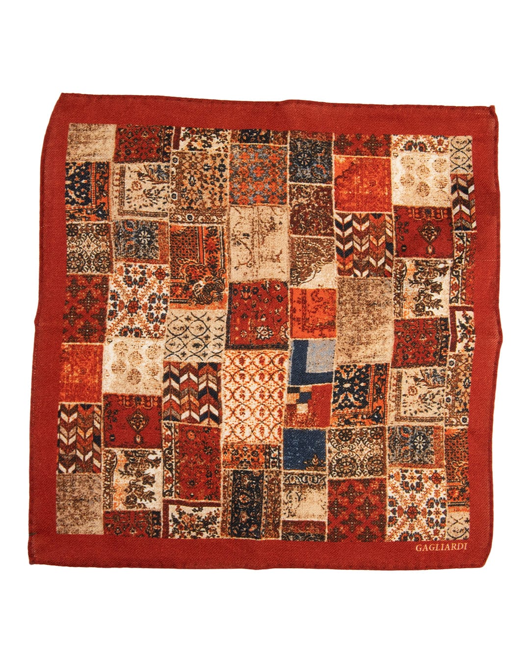 Gagliardi Pocket Squares ONE SIZE Gagliardi Brown Patchwork Italian Wool Pocket Square
