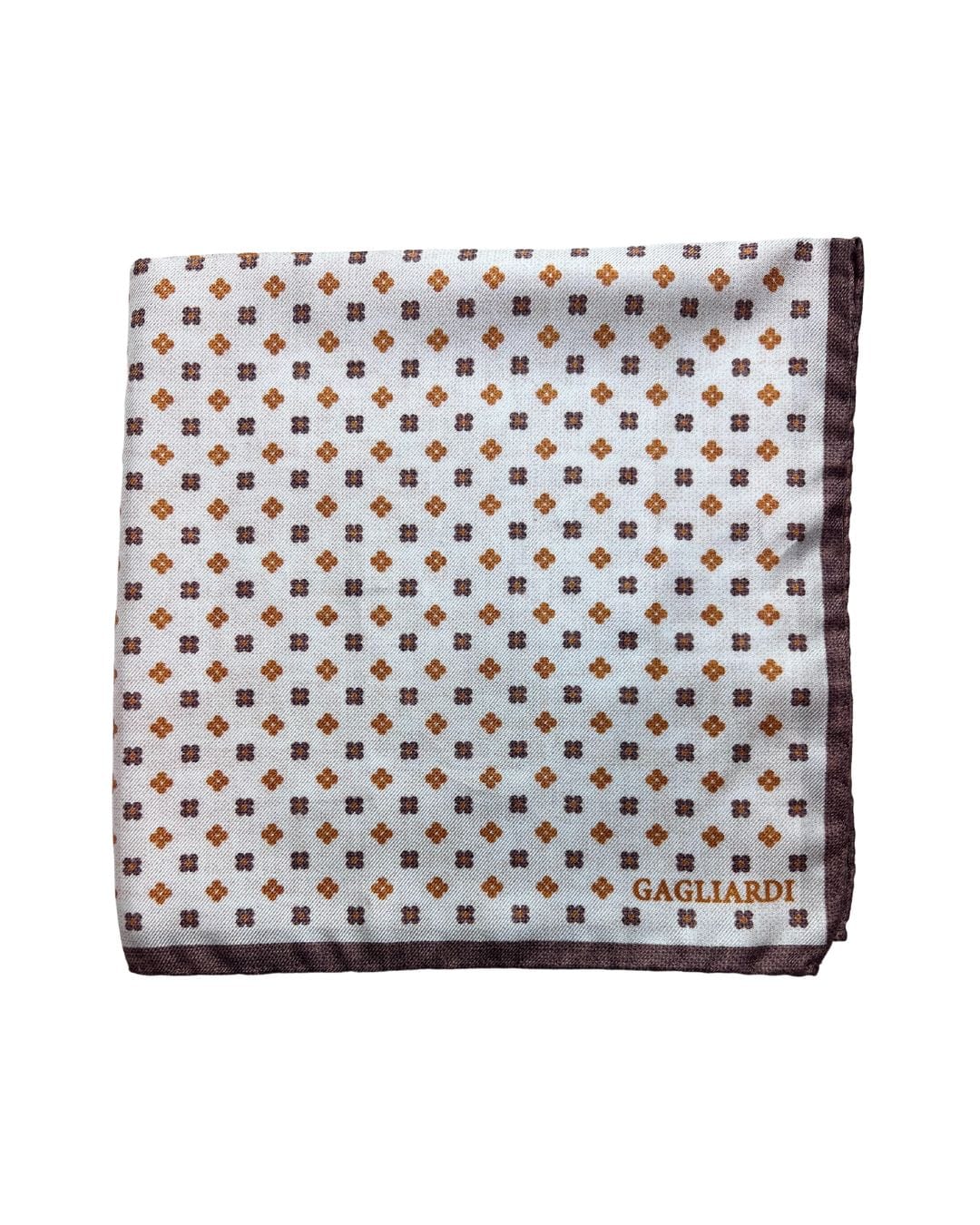 Gagliardi Pocket Squares ONE SIZE Gagliardi Brown Small Floral Print Italian Silk Pocket Square