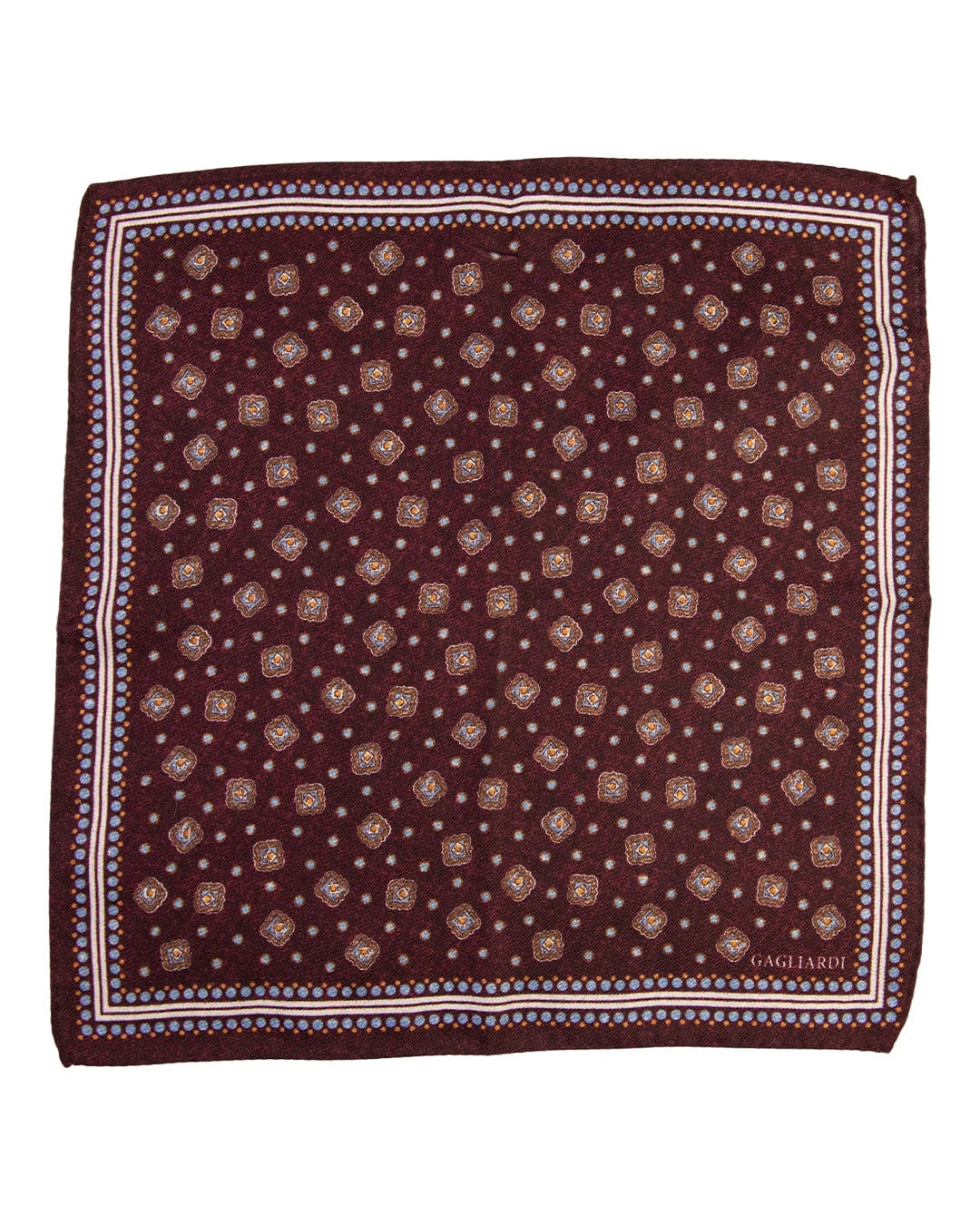 Gagliardi Pocket Squares ONE SIZE Gagliardi Burgundy Geometric Italian Wool & Silk Pocket Square