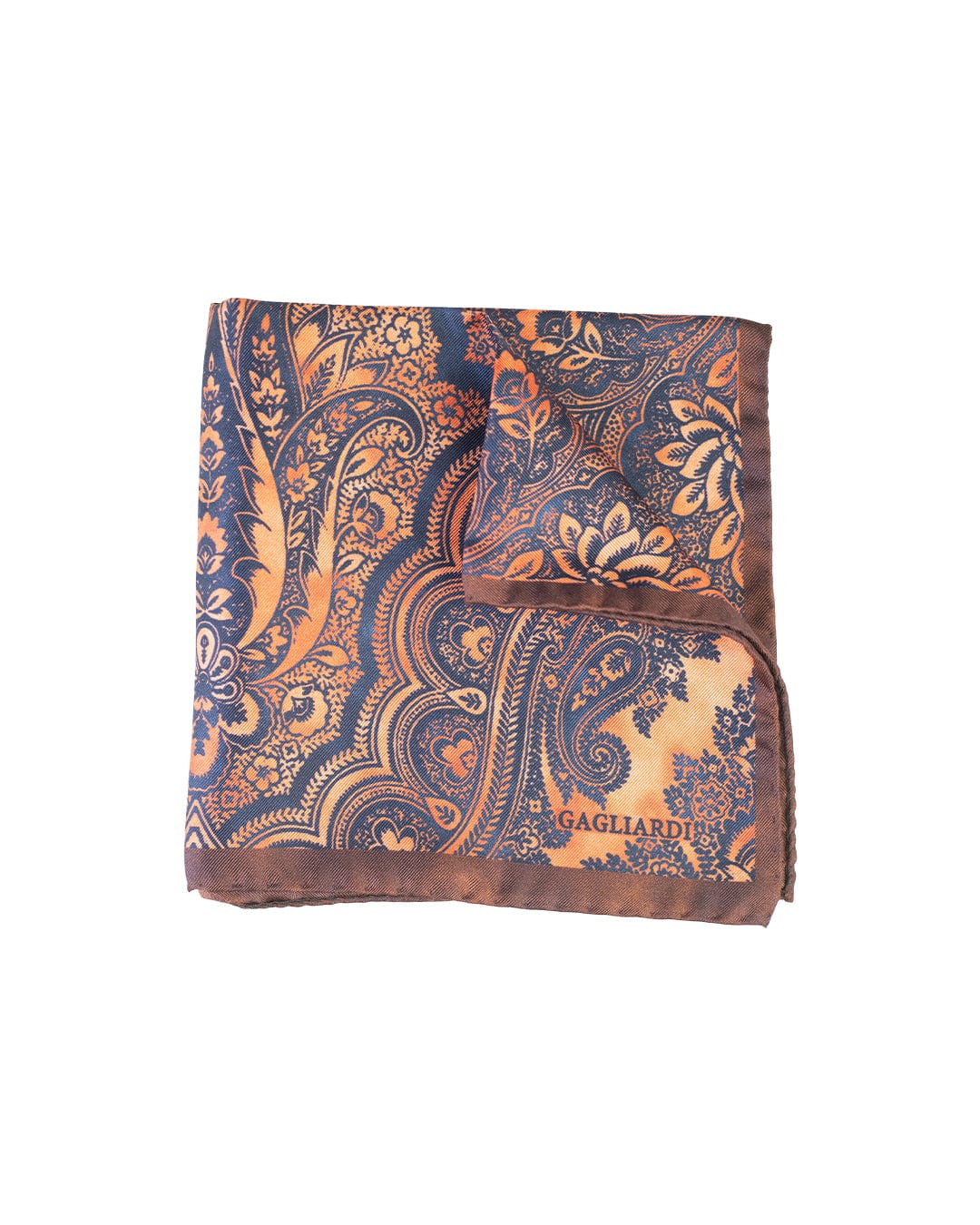 Gagliardi Pocket Squares ONE SIZE Gagliardi Olive Large Floral Italian Silk Pocket Square