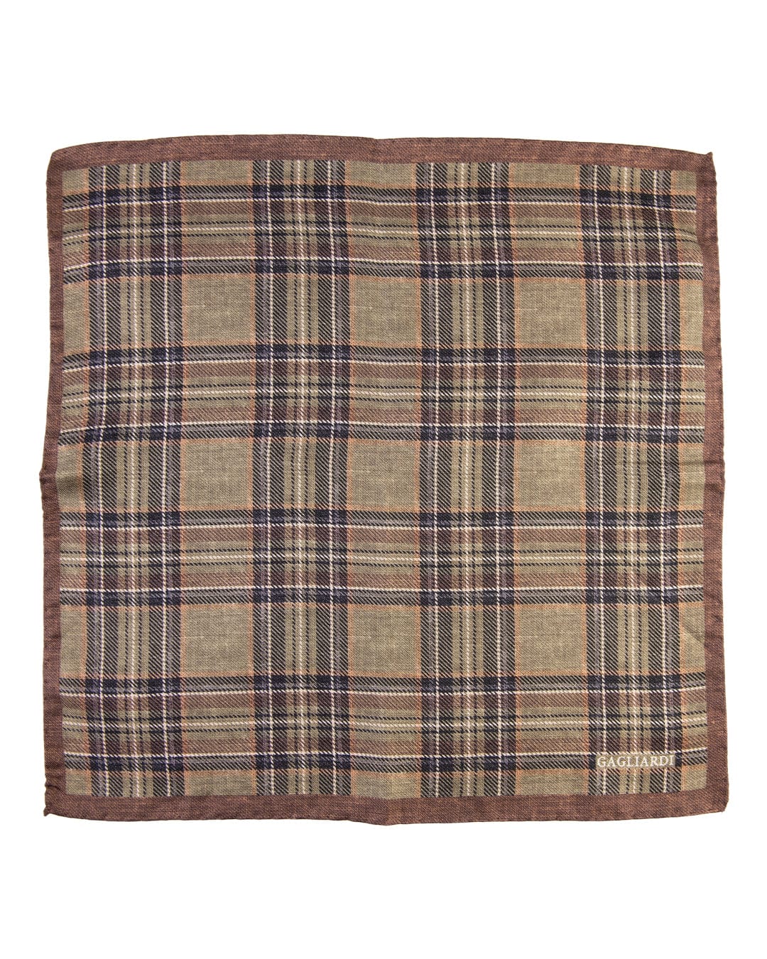 Gagliardi Pocket Squares ONE SIZE Gagliardi Olive Tartan Italian Silk Pocket Square